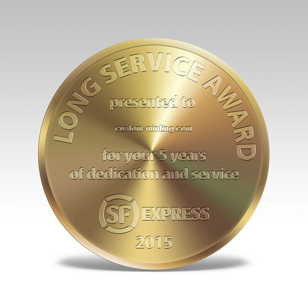 SF Express 5 Years Long Service Award Medallion Gold Coin